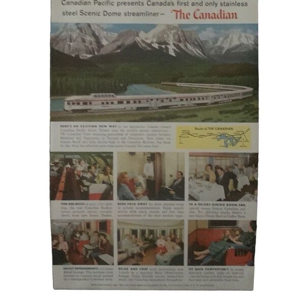 Vintage 1955 Canadian Pacific Presents The Canadian Ad Advertisement - Picture 3 of 4